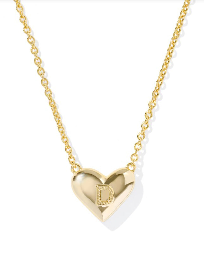 Heart Letter D Pendant Necklace Gold Ivory Mop by Kendra Scott