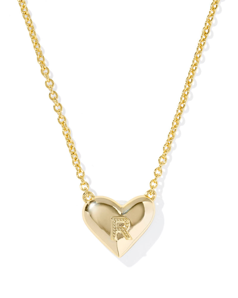Heart Letter R Pendant Necklace Gold Ivory Mop by Kendra Scott