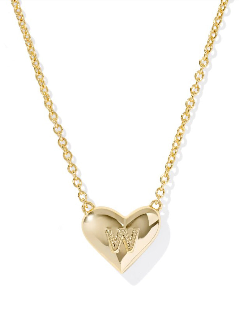 Heart Letter W Pendant Necklace Gold Ivory Mop by Kendra Scott