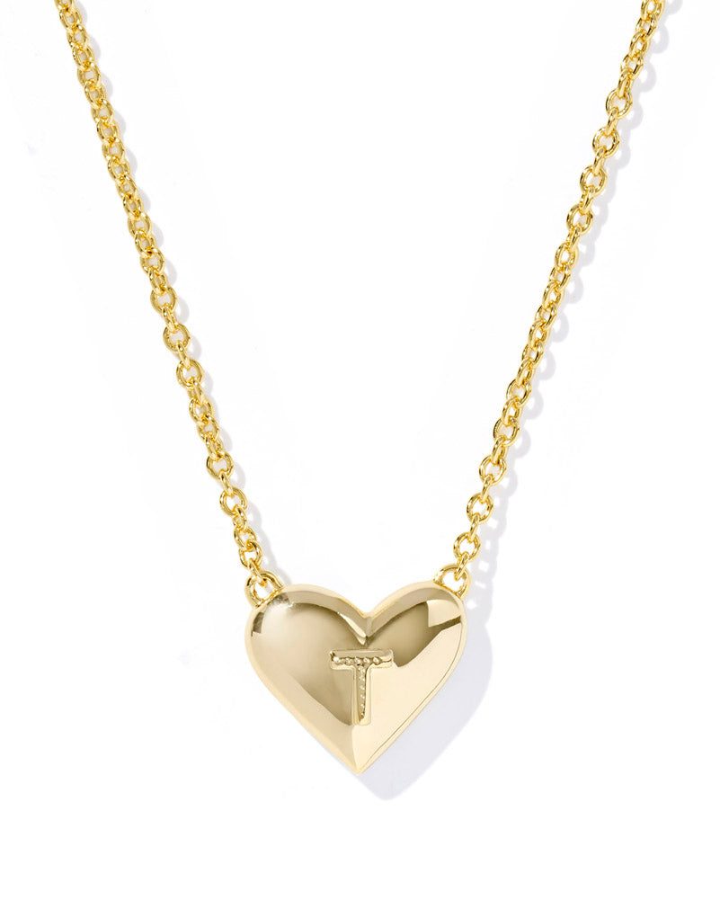 Heart Letter T Pendant Necklace Gold Ivory Mop by Kendra Scott
