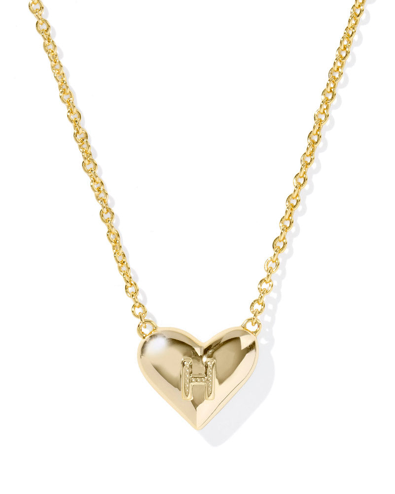 Heart Letter H Pendant Necklace Gold Ivory Mop by Kendra Scott