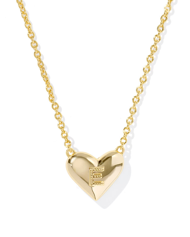 Heart Letter E Pendant Necklace Gold Ivory Mop by Kendra Scott