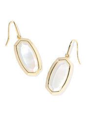 Dani Bezel Drop Earring Gold Ivory Mop by Kendra Scott