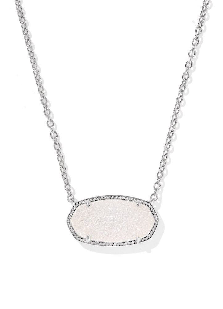 Elisa Statement Pendant Necklace Rhod Iridescent Drusy by Kendra Scott