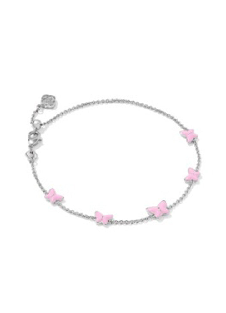 Lillia Butterfly Enamel Delicate Bracelet Rhod Pink by Kendra Scott