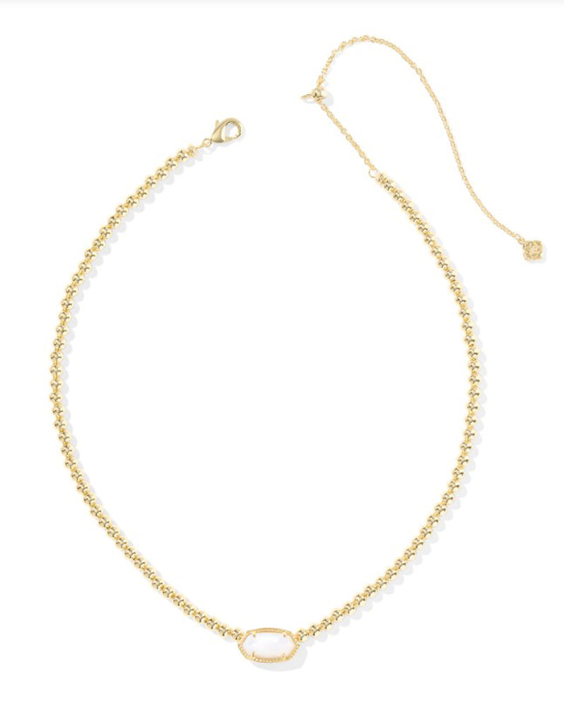 Elisa Beaded Necklace Gold Ivory Mop by Kendra Scott