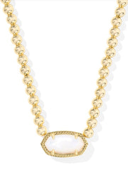 Elisa Beaded Necklace Gold Ivory Mop by Kendra Scott
