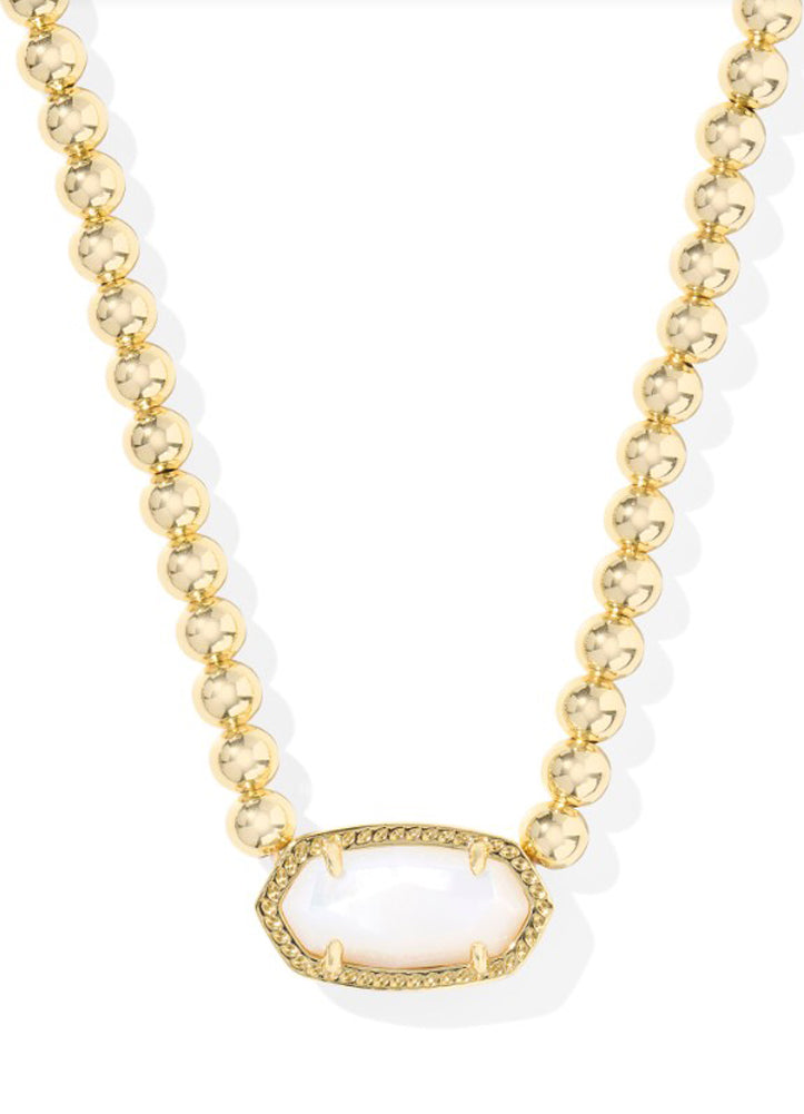 Elisa Beaded Necklace Gold Ivory Mop by Kendra Scott