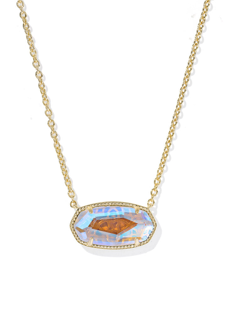Elisa Statement Pendant Gold Dichroic Glass by Kendra Scott