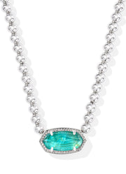 Elisa Beaded Necklace Rhod Bright Aqua Illusion by Kendra Scott
