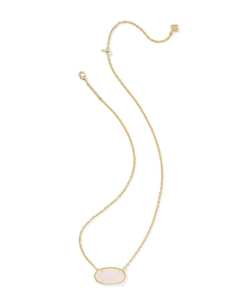 Elisa Statement Pendant Necklace Gold Iridescent Drusy by Kendra Scott
