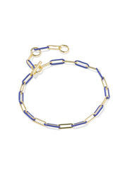 Courtney Enamel Link Bracelet Gold Blue Enamel by Kendra Scott