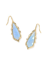 Adriana Scallop Frame Drop Earring Gold Sky Blue Iridescent Abalone by Kendra Scott