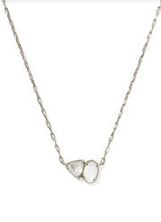 Tatum Short Pendant Necklace Rhod Neutral Mix by Kendra Scott