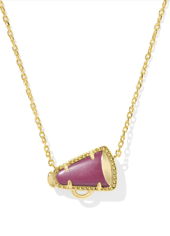Cheer Short Pendant Necklace Gold Maroon Magnesite by Kendra Scott