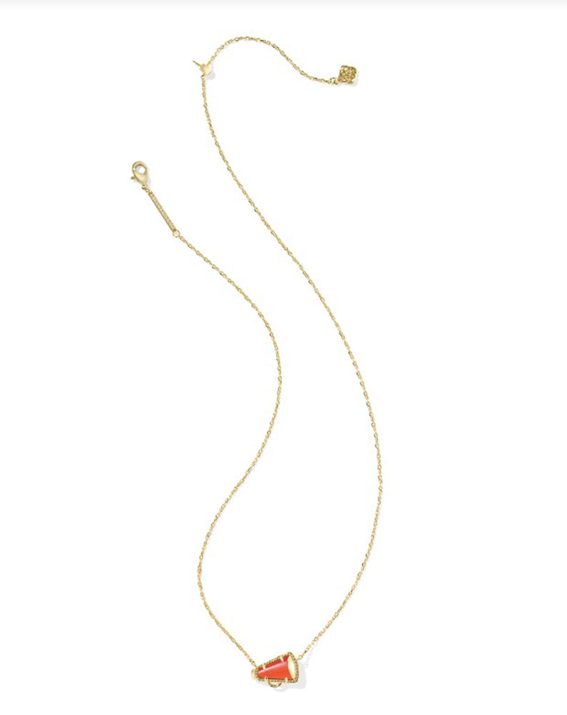 Cheer Short Pendant Necklace Gold Papaya MOP by Kendra Scott