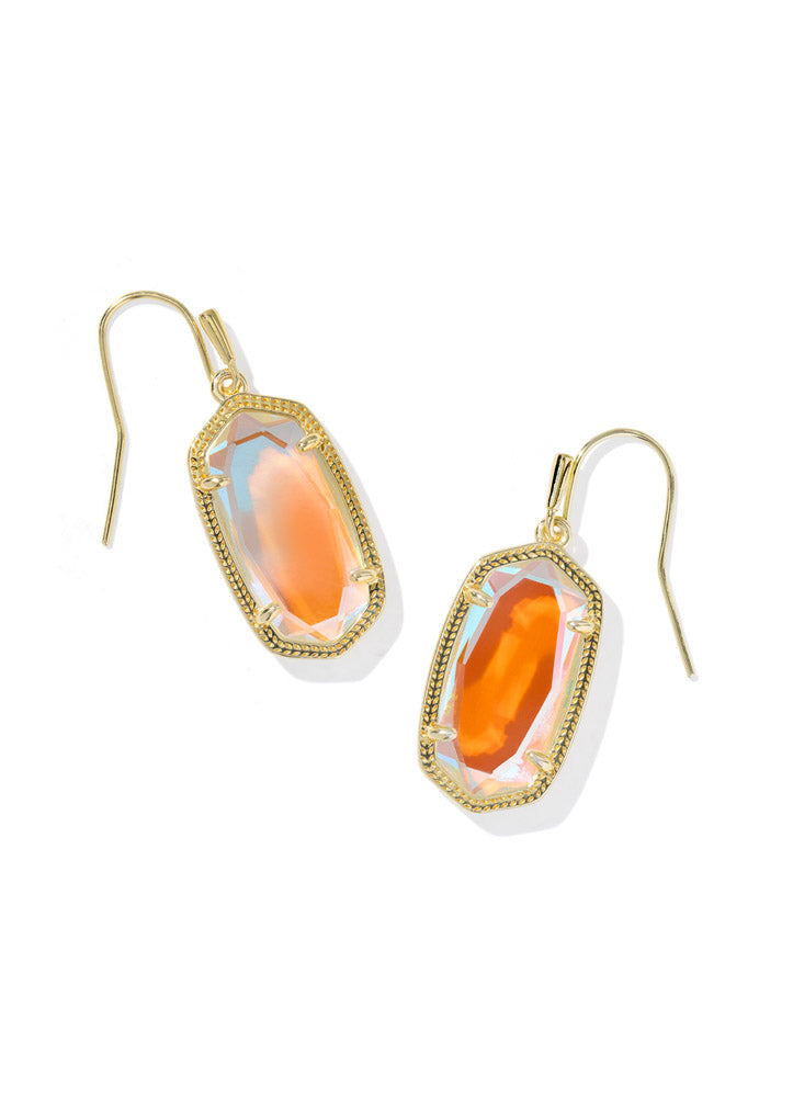 Dani Earrings Gold Dichroic Glass by Kendra Scott