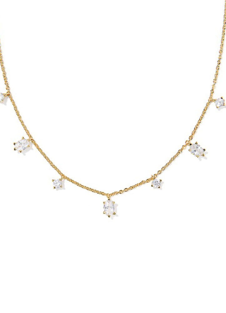 Cailin Strand Necklace Gold White CZ by Kendra Scott