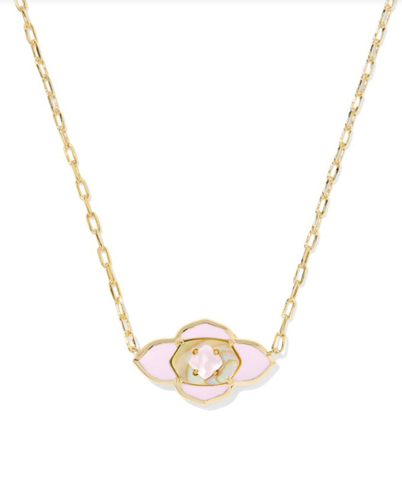 Abbie Medallion Pendant Necklace Gold Pink Mix by Kendra Scott