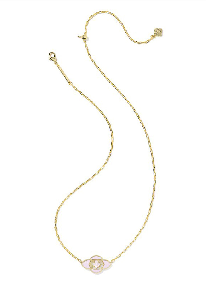 Abbie Medallion Pendant Necklace Gold Pink Mix by Kendra Scott
