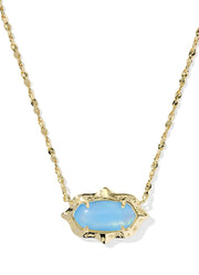 Elisa Scallop Frame Necklace Gold Sky Blue Iridescent Abalone by Kendra Scott