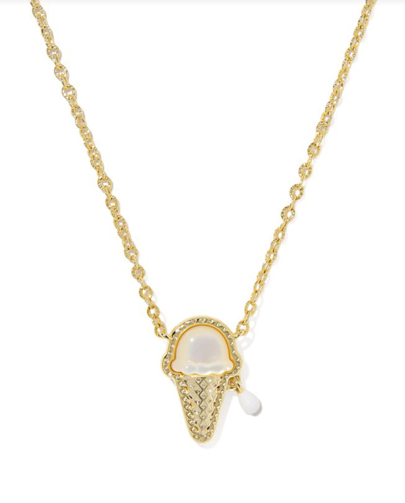 Ice Cream Pendant Necklace Gold Ivory Mop by Kendra Scott