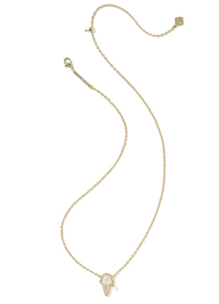 Ice Cream Pendant Necklace Gold Ivory Mop by Kendra Scott