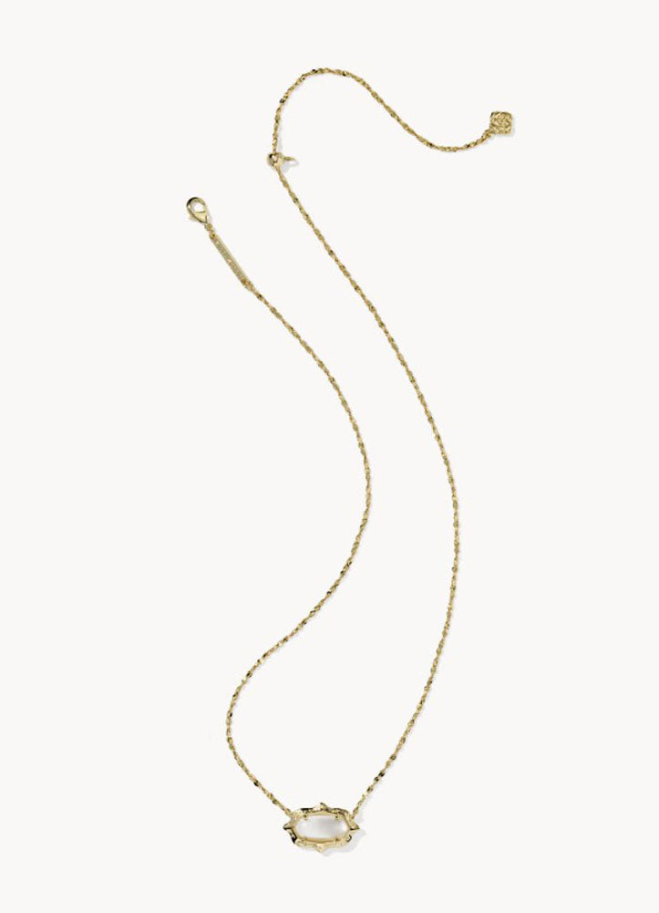 Elisa Scallop Frame Necklace Gold Natural Mop by Kendra Scott