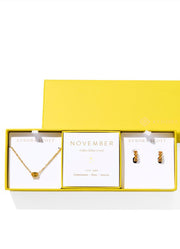 Cailin Birthstone Gift Set Gold Golden Yellow Crystal by Kendra Scott