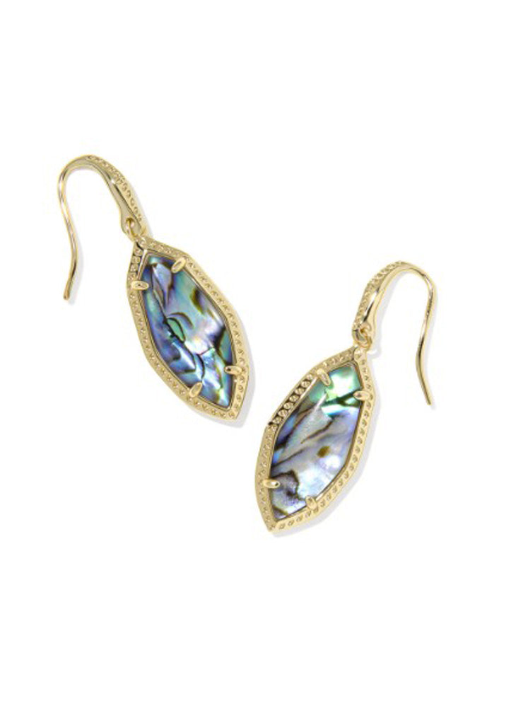 Ophelia Small Drop Earring Gold Abalone Shell by Kendra Scott