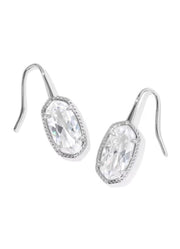 Lee Luxe Drop Earring Rhod White CZ by Kendra Scott