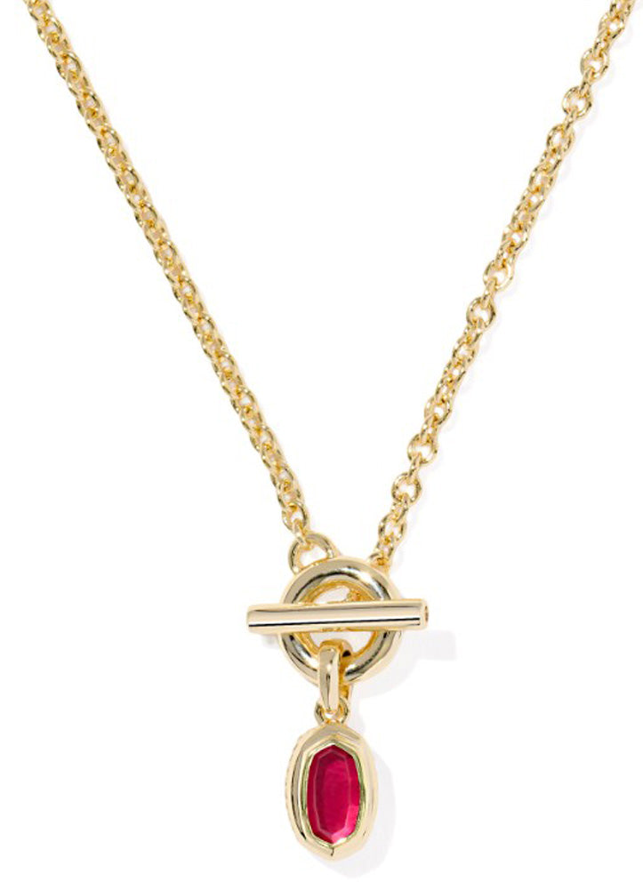 Mini Elisa Toggle Pendant Necklace Gold Carmine Illusion by Kendra Scott