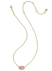 Elisa Luxe Pendant Necklace Gold Light Pink CZ by Kendra Scott