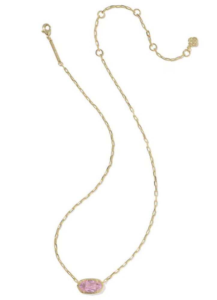 Elisa Luxe Pendant Necklace Gold Light Pink CZ by Kendra Scott