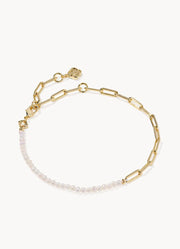 Markie Half Chain Bracelet Gold Freshwater Pearl by Kendra Scott