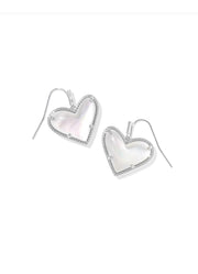 Ari Heart Statement Drop Earrings Rhod Ivory Mop by Kendra Scott