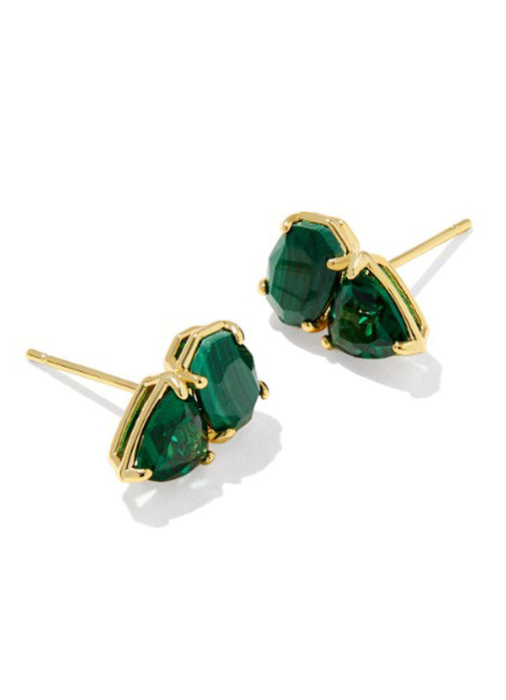 Tatum Stud Earring Gold Green Mix by Kendra Scott