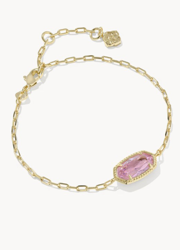 Elaina Luxe Chain Bracelet Gold Light Pink CZ by Kendra Scott