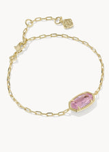 Elaina Luxe Chain Bracelet Gold Light Pink CZ by Kendra Scott