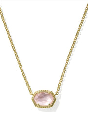 Daphne Frame Pendant Necklace Gold Light Pink Mop by Kendra Scott