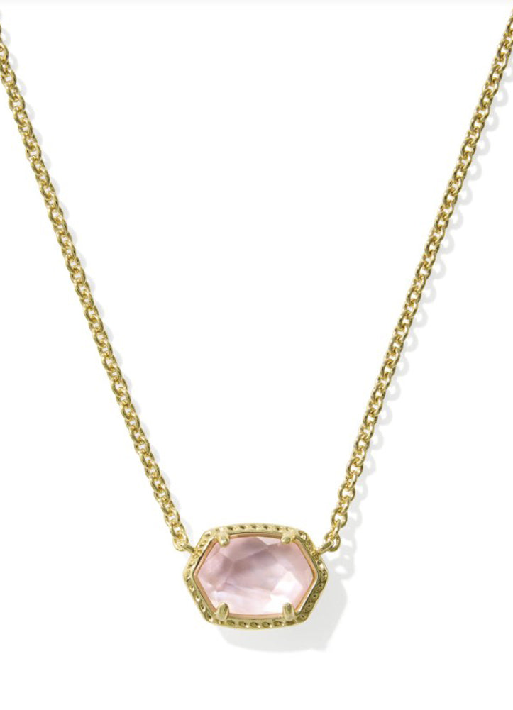Daphne Frame Pendant Necklace Gold Light Pink Mop by Kendra Scott
