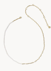 Markie Half Chain Necklace Gold Freshwater Pearl by Kendra Scott