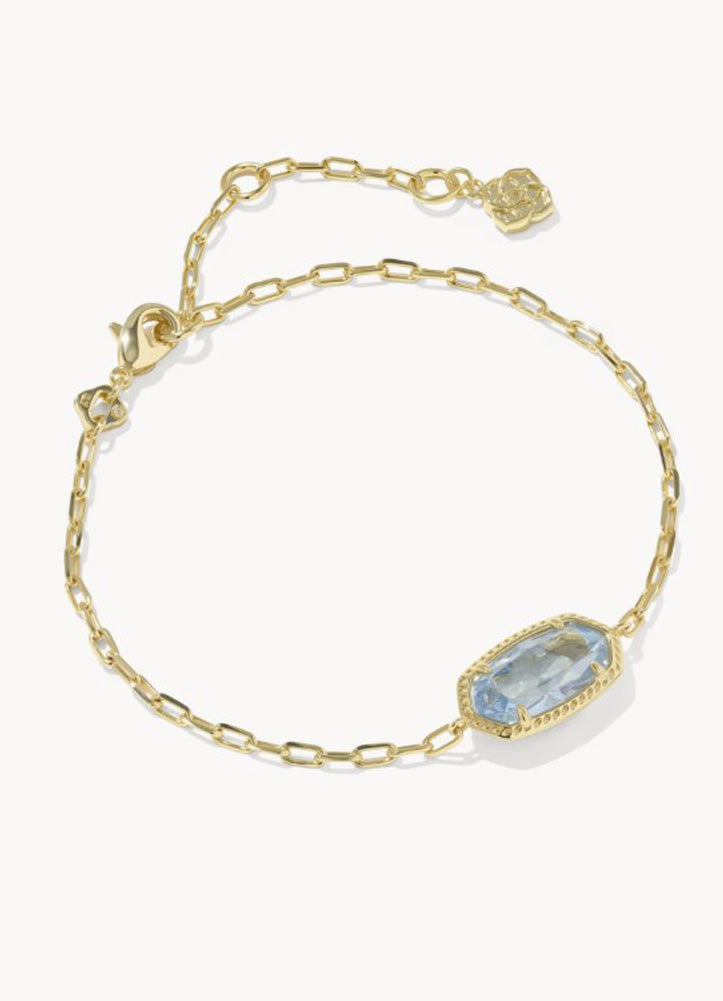 Elaina Luxe Chain Bracelet Gold Light Blue CZ by Kendra Scott