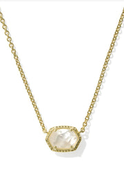 Daphne Frame Pendant Necklace Gold Ivory Mop by Kendra Scott