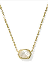 Daphne Frame Pendant Necklace Gold Ivory Mop by Kendra Scott