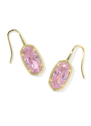 Lee Luxe Drop Earring Gold Light Pink CZ by Kendra Scott