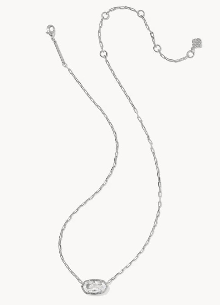 Elisa Luxe Pendant Necklace Rhod White CZ by Kendra Scott