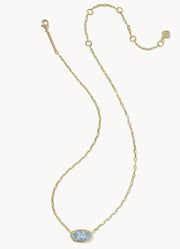 Elisa Luxe Pendant Necklace Gold Light Blue CZ by Kendra Scott
