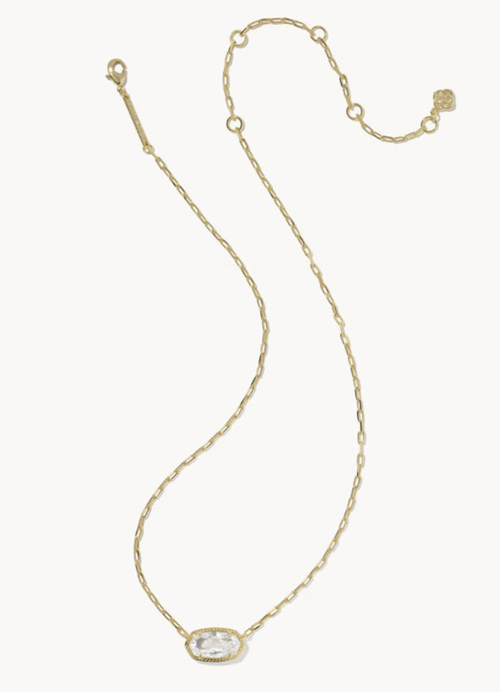Elisa Luxe Pendant Necklace Gold White CZ by Kendra Scott