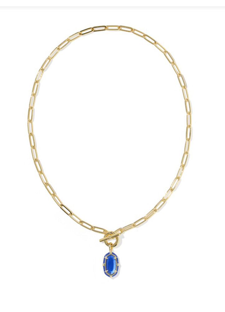 Elisa Enamel Link Chain Necklace Gold Cobalt Illusion by Kendra Scott